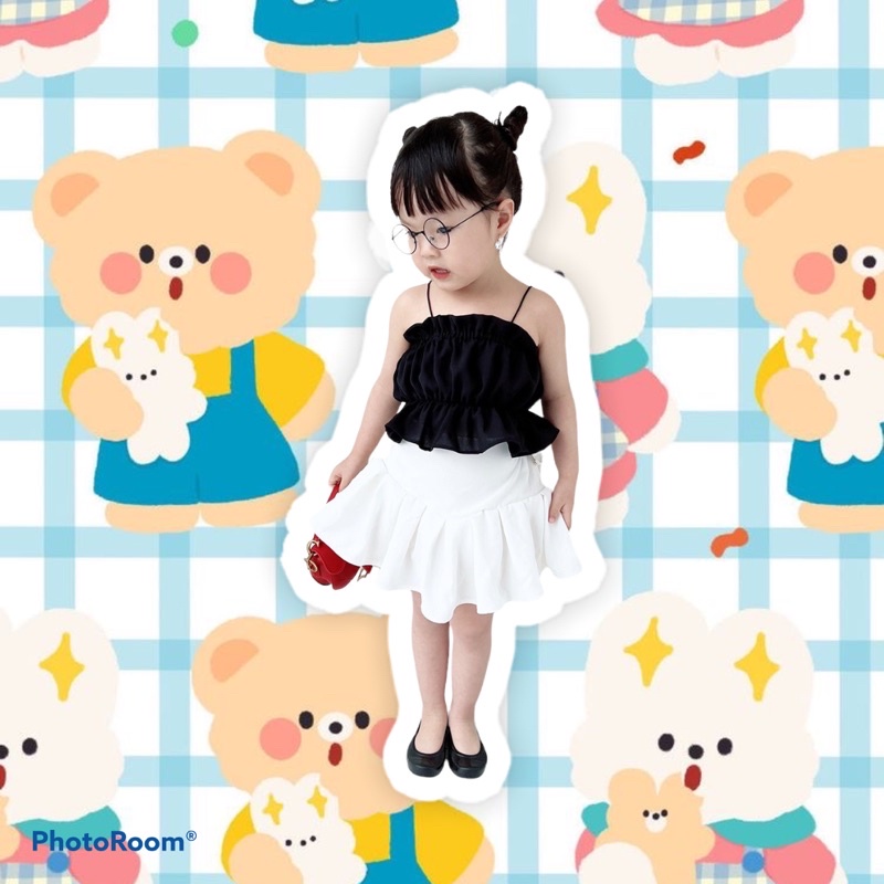 áo hai dây croptop cho bé gái