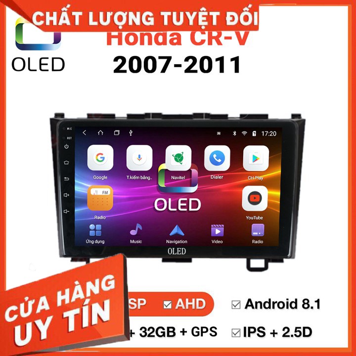 [Chính hãng OLED] MÀN HÌNH DVD Ô TÔ ANDROID HONDA CRV 2007-2011 CẮM SIM 4G - Tặng 1xCam Lùi Siêu Nét ,1x vorcher của sho