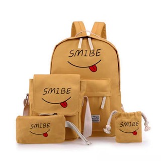 [COMBO 5 MÓN] Balo đi học SMIBE- Màu nâu đất