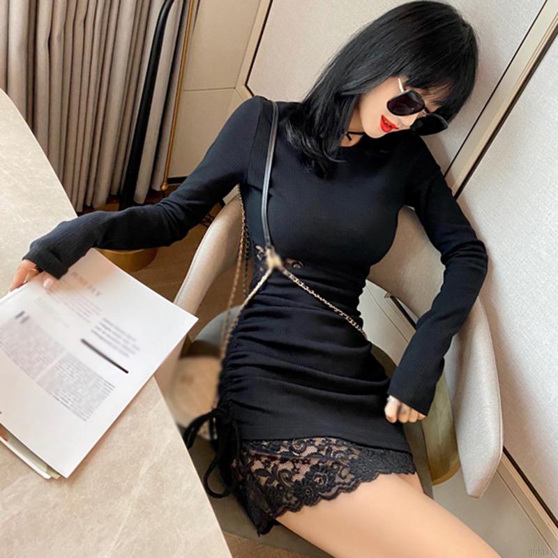 Đầm tay dài phối ren quyến rũ dành cho nữ