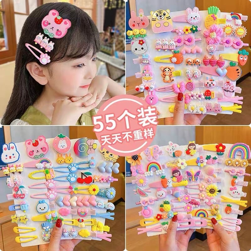Set 14 Kẹp Tóc Hình Trái Cây, Hoạt Hình Dễ Thương Thời Trang Cho Bé Gái