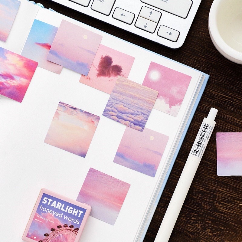 Sticker hình dán bầu trời màu hồng Starlight