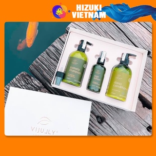 Dầu gội bưởi vijully, bộ combo dầu vijully chính hãng giảm rụng tóc kích thích mọc tóc bộ 3 chai