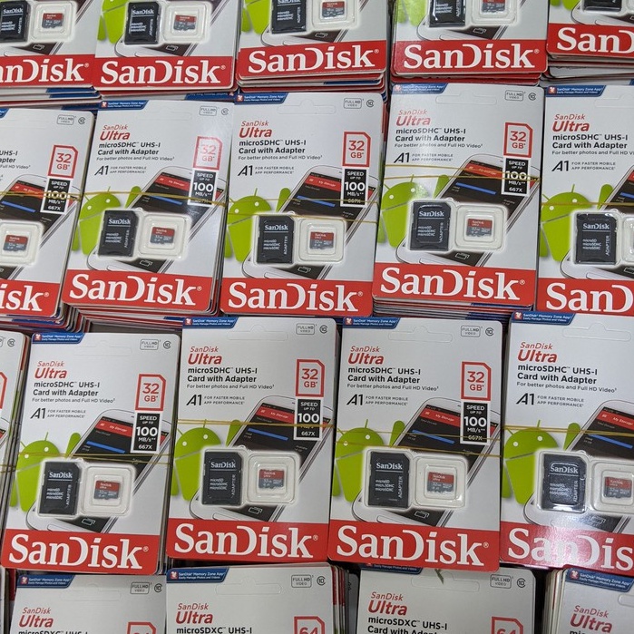 Thẻ nhớ 64GB 32GB 16GB 8GB Thẻ nhớ SanDisk Ultra Class 10 667x 100MB/s chuyên dụng camera điện thoại, loa đài-BH 5 năm