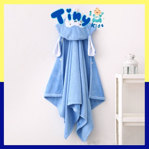 Áo choàng tắm cho bé,khăn tắm có mũ hàn quốc cho bé – Tiny Kids