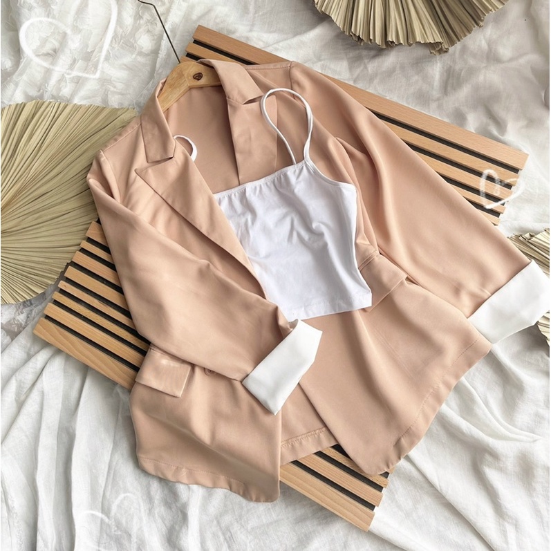 Sét Áo Khoác Kèm Quần Tây Được Tặng Kèm Áo Thun Trắng