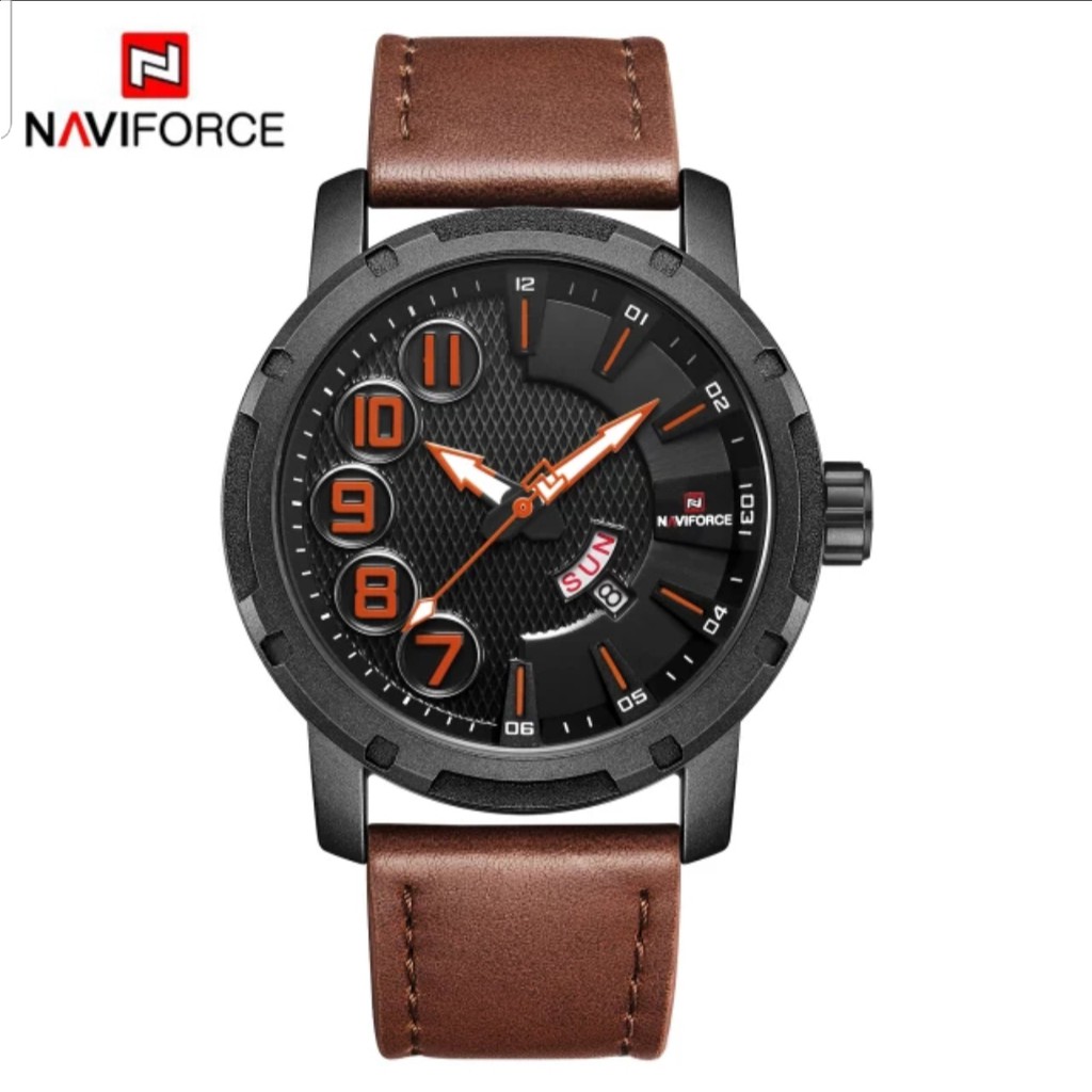 Đồng Hồ Đeo Tay Naviforce 9154 Với Dây Đeo Bằng Da Thời Trang Cho Nam