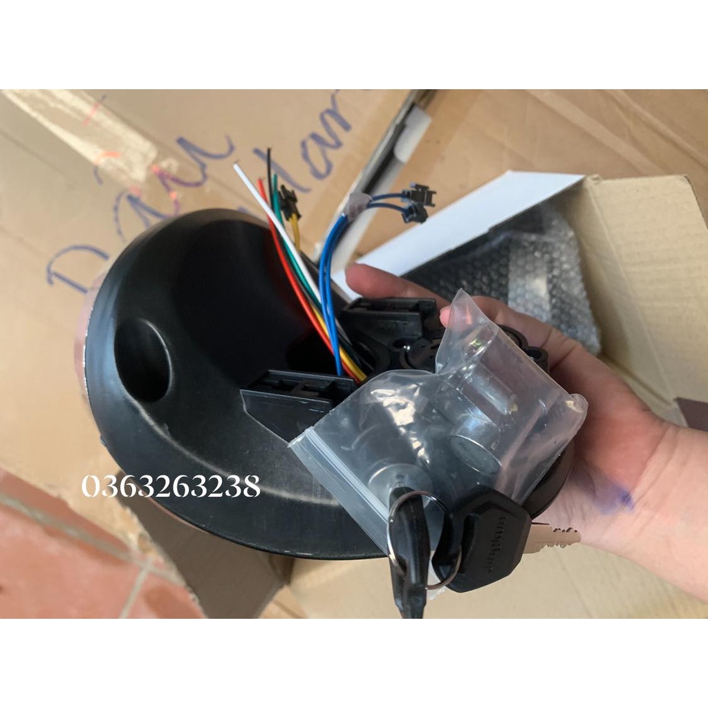 Đầu đèn xe đạp điện Milan đời mới có khóa - siêu sáng lắp cho xe đạp điện