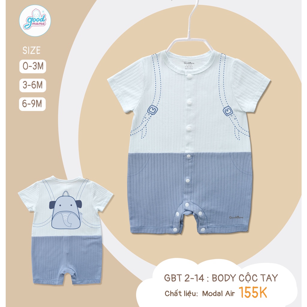 Bodysuit cho bé sơ sinh trai gái Goodmama từ 0-9 tháng