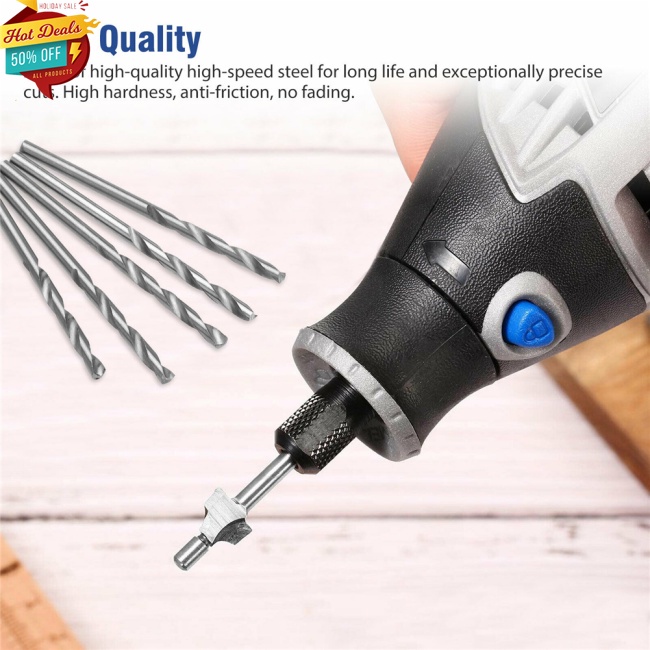 COD 15pcs 1/8&quot; 3mm Metal Shank Router Twist Drill Bit Set For Dremel Rotary Multi Cutting Tool