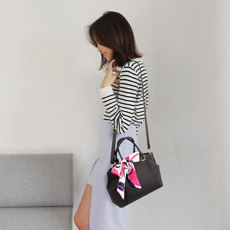 Túi xách tay đeo chéo 2 trong 1 phong cách âu cao cấp có nơ cột