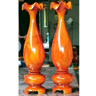 Cặp lục bình tỳ bà gỗ tràm cao 61cm x 16cm