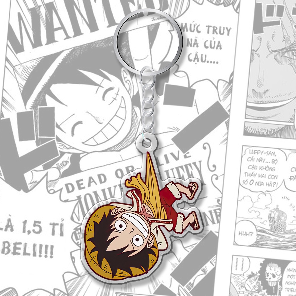 Móc khóa Thegioipuzzle One Piece Luffy Ace treo ngược anime manga phụ kiện trang trí túi xách ba lô