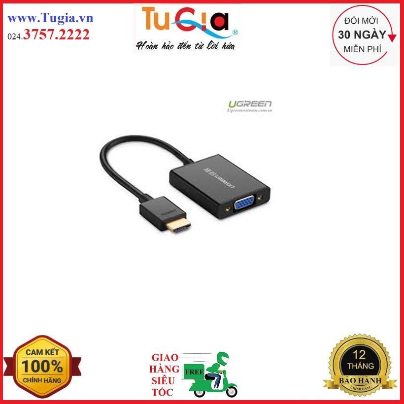 Cáp Chuyển Đổi Tín Hiệu HDMI To VGA + Audio Ugreen MM102 40233 (15cm) - Đen - Hàng Chính Hãng