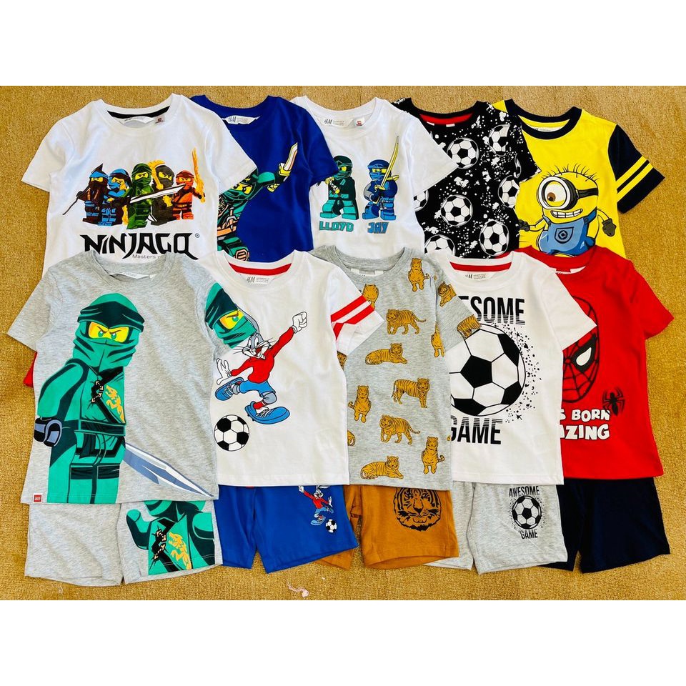 Set 2 Bộ cotton HM bé trai dư xịn sz 2-10y