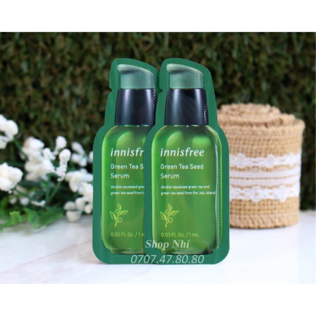 [Sample] Tinh Chất Dưỡng Ẩm Sâu, Phục Hồi Da Mụn Innisfree Green Tea Seed Sẻum 1ml