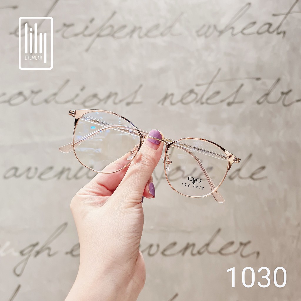 Gọng kính nữ kim loại Lilyeyewear mắt tròn thanh mảnh nhẹ nhàng màu sắc thời trang 1030 | BigBuy360 - bigbuy360.vn
