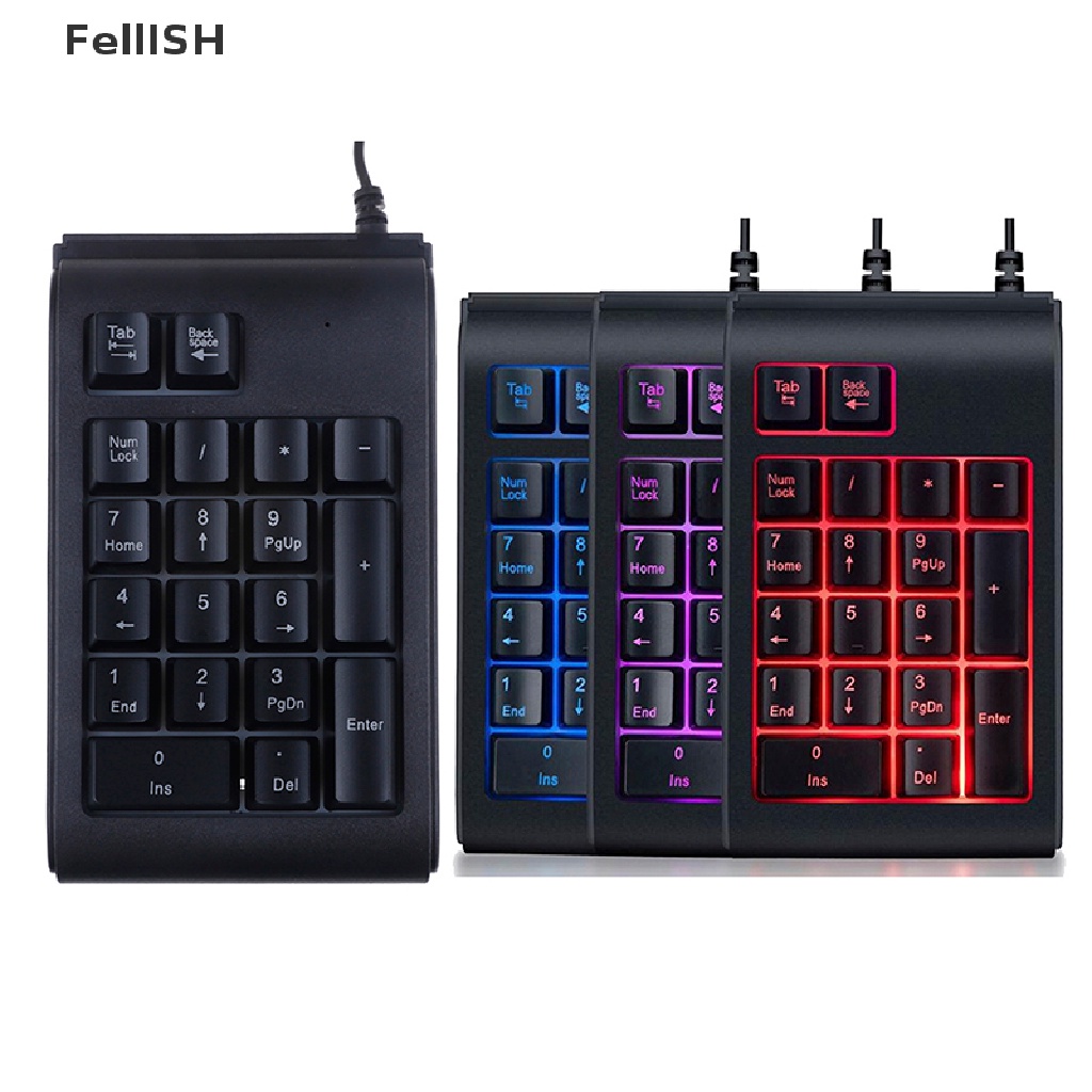 Bàn Phím Số 19 Phím mini Có Dây Đèn LED 439br