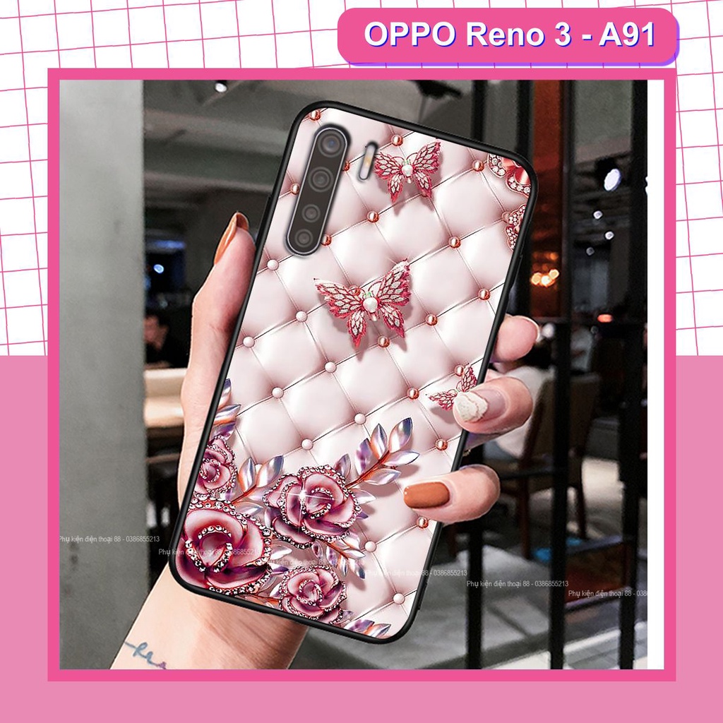 Ốp lưng 3D Oppo Reno 3 / A91 hoa may mắn, thời trang, thương hiệu - SIÊU ĐẸP - SANG TRỌNG