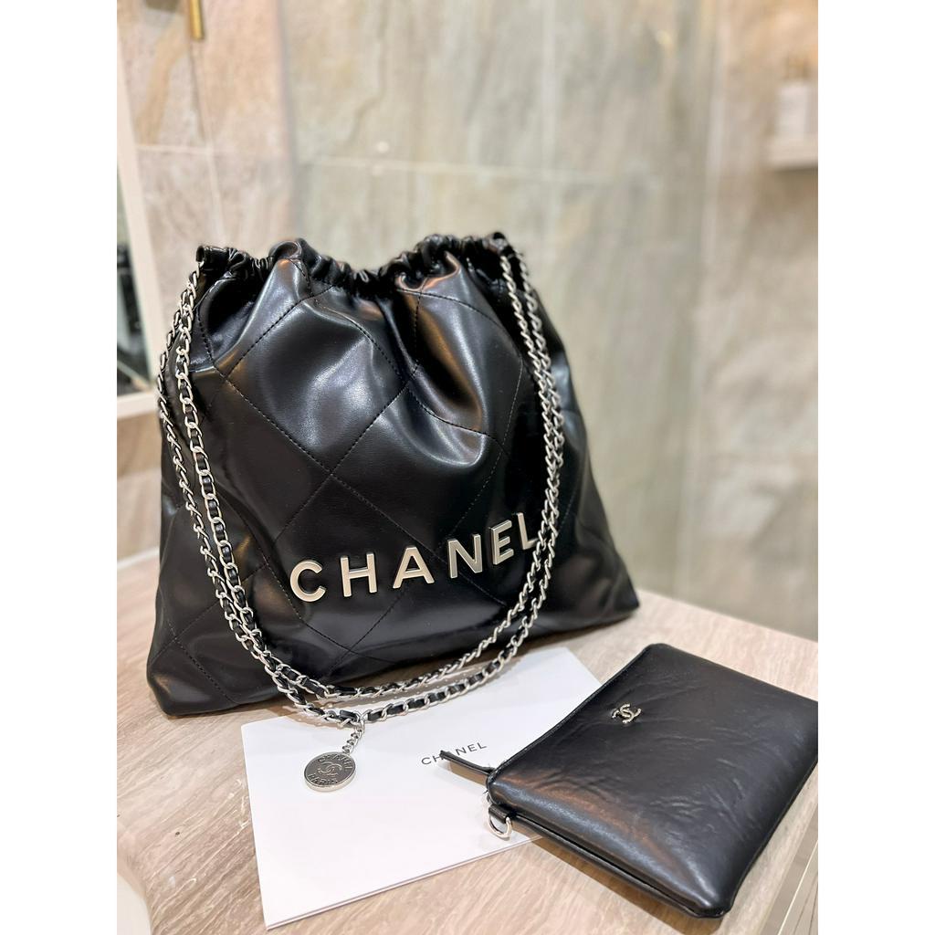 Túi Xách Nữ Đeo Vai, Túi Tote Đen Dây Xích Khoá Bạc Size 33cm Cao Cấp