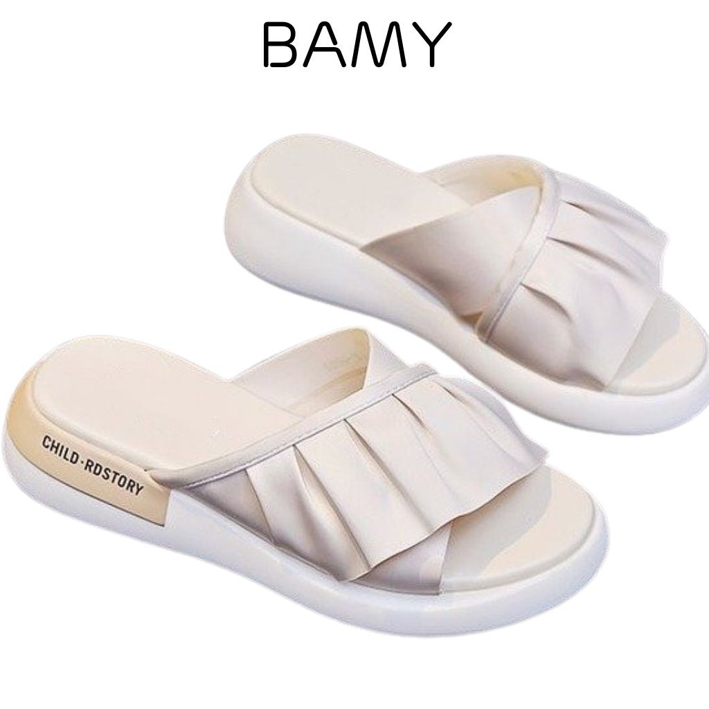 Dép Nữ Quai Ngang Nữ Viền Bánh Bèo, Dép Sandal Lá Sen Cao 3cm, êm chân, hàng cao cấp BAMY