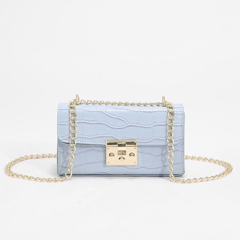 Túi Đeo Vai Hình Vuông Cỡ Nhỏ Họa Tiết Vân Đá Phối Dây Đeo Sợi Xích Phong Cách Cổ Điển Thời Trang