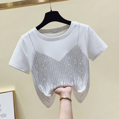 áo thun nữ đẹp đính hạt lấp láp sang chảnh 2022