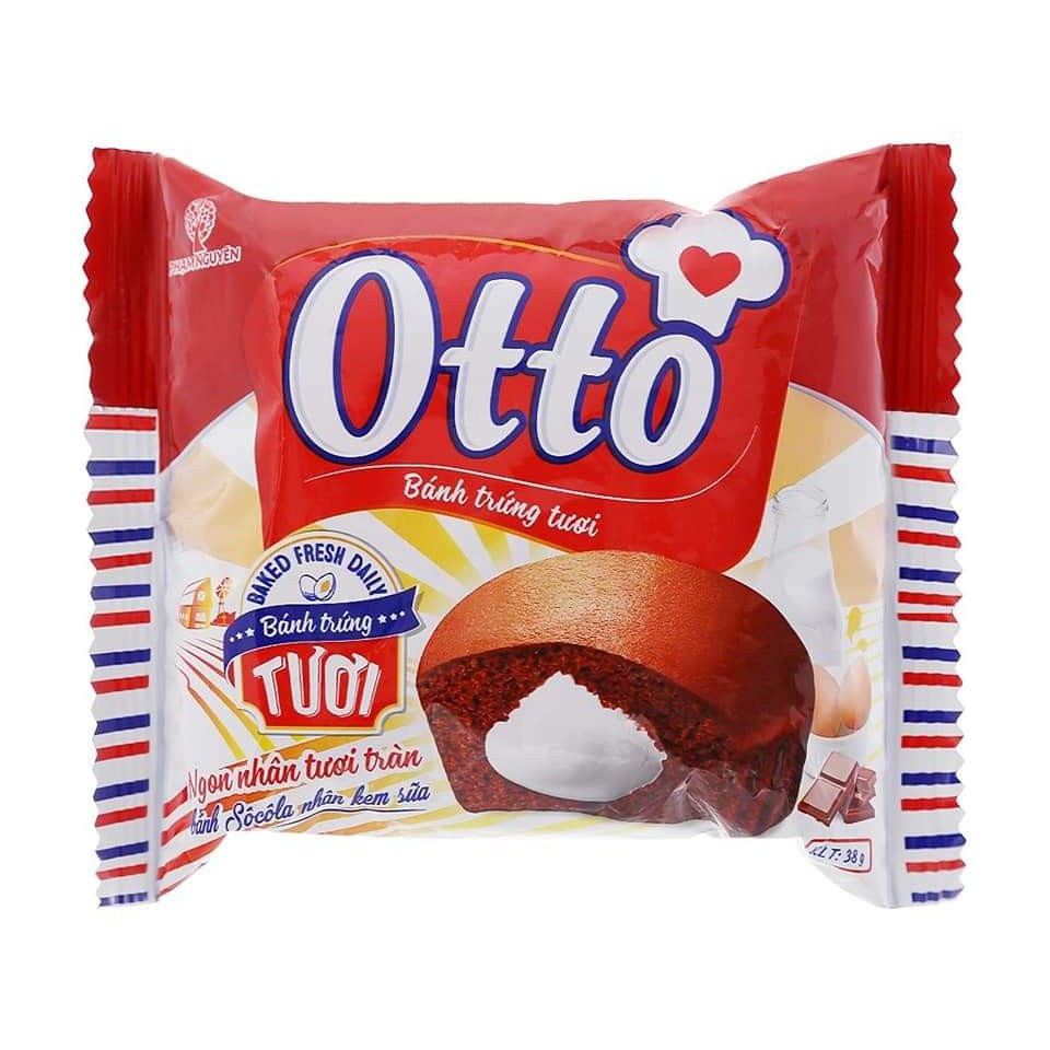 Bánh trứng tươi nhân kem custard Otto gói 38g 1 bịch 10c