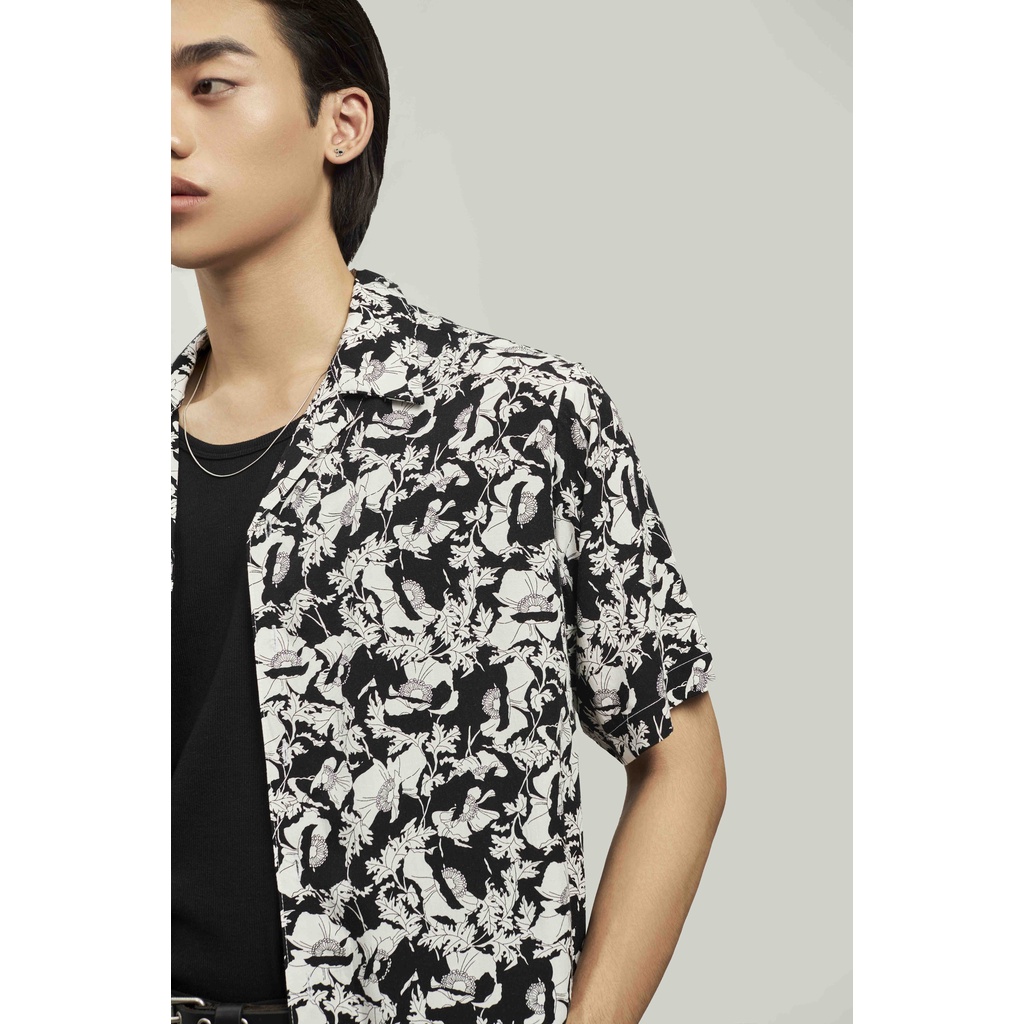 Áo sơ mi ngắn tay nam chất liệu linen mềm mịn HIGHWAY MENSWEAR Aster Cuban Shirt