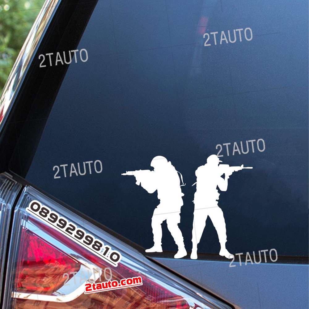 Tem decal sticker LÍNH BIỆT KÍCH dán xe nhiều kích thước, chống thấm nước, logo LÍNH MỸ dán trang trí ô tô xe hơi -MẪU 3