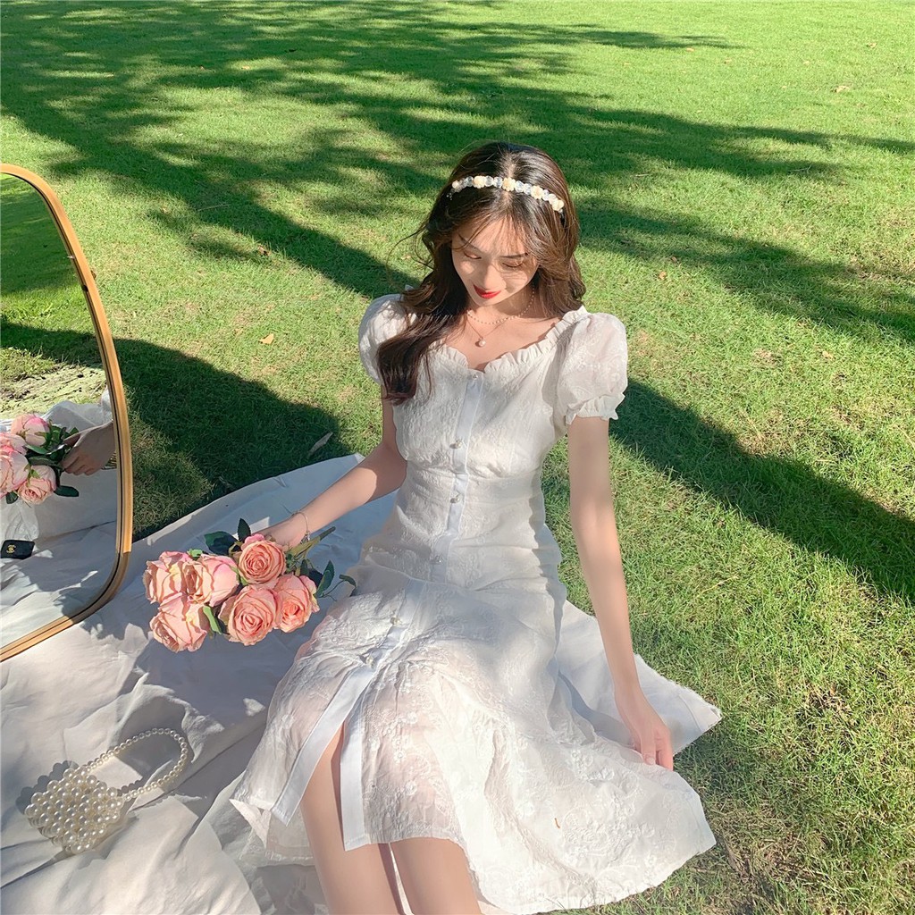 [Mã SKAMA06 giảm 8% tối đa 50K đơn 250K] [HÀNG QCCC] - Váy trắng ulzzang tiểu thư vintage - K11 - jannahouse | BigBuy360 - bigbuy360.vn