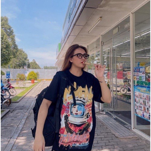 ÁO THUN PHI HÀNH GIA DÀNH CHO NỮ, IN HÌNH CÁ TÍNH, MẶC SIÊU COOL NGẦU NA SHOP HHP