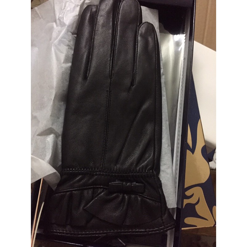 Găng Tay Da Cừu Nữ Màu Đen Lót Lông Cực Ấm- Bảo hành 3 năm