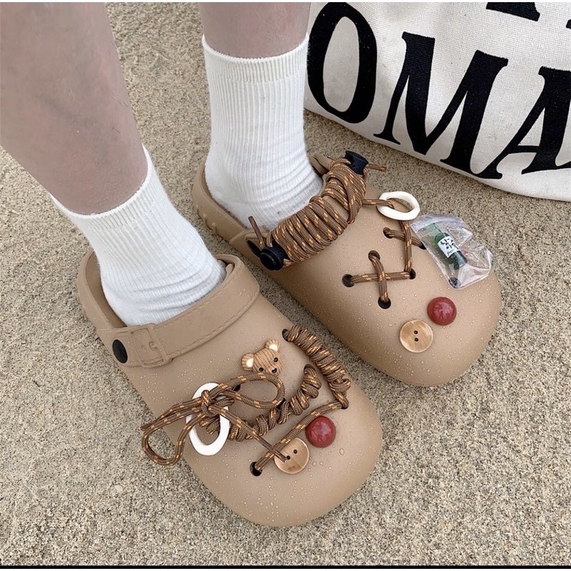 Dép sục,dép cross dây thừng+sticker phong cách Ulzzang