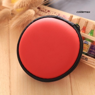 COLD ＊  Mini Portable Round Earphone Cable USB Data Cord Storage Bag Zipper Pouch Case