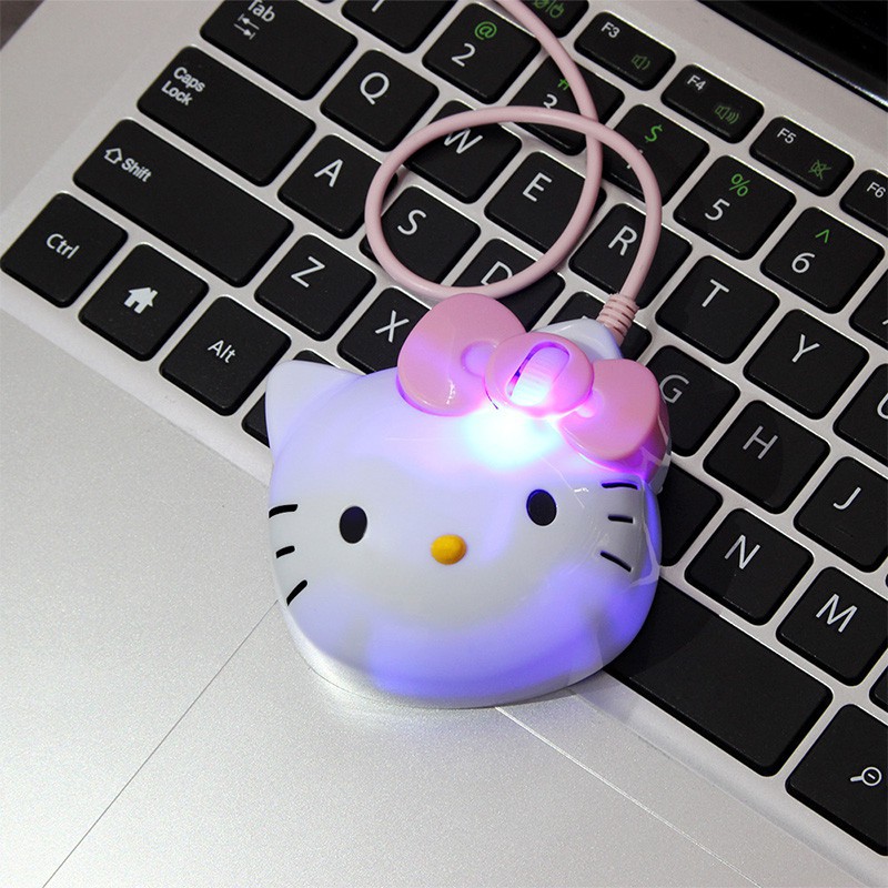 [Mã CBEL06 giảm 20% đơn 50k] Chuột chơi game hình Hello Kitty có dây cắm USB 2.0