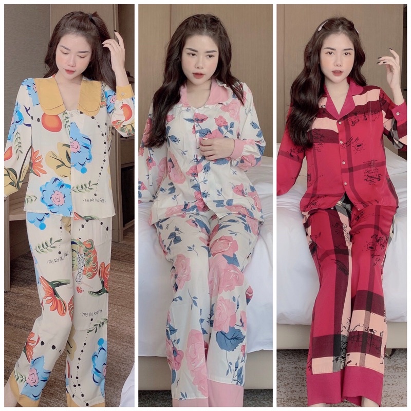 Đồ bộ lụa maingo cao cấp tay dài quần dài các kiểu sang đẹp