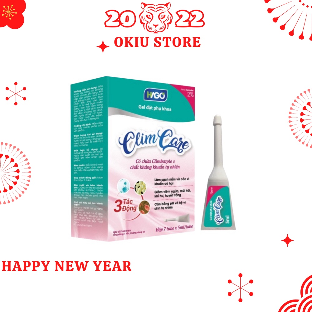 Gel Đặt Phụ Khoa Climcare Hago Bảo Vệ Phụ Nữ,Tạo Cảm Giác Thoải Mái Khi Loại Bỏ Được Nấm, Ngứa, Khí Hư
