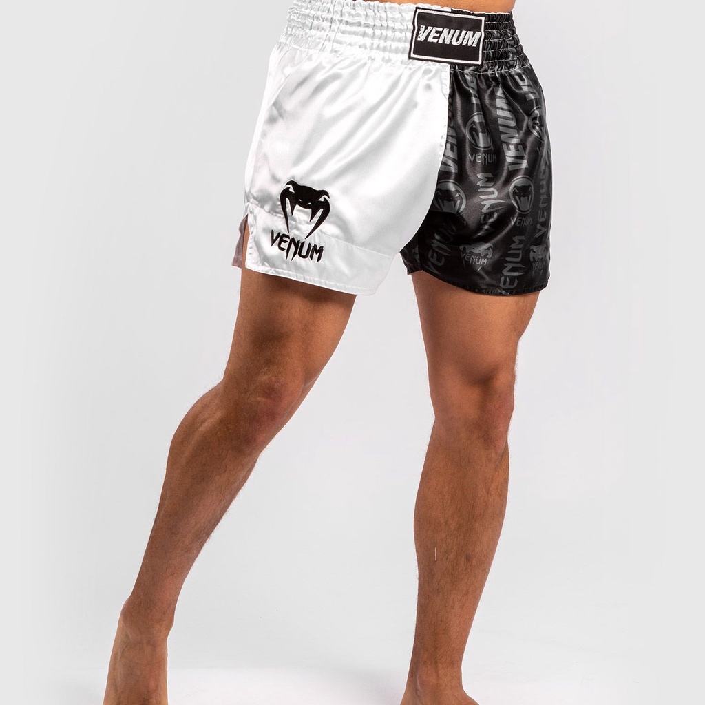 Quần Muay Thai Venum Logos - Black/White