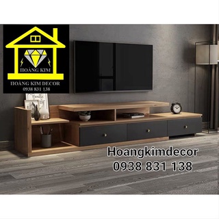 Tủ tivi 📺 Ảnh thật 📺 Tủ tivi gỗ MDF phủ Melamin - Tủ tivi màu vân gỗ kích thước 1m2 kéo dài 1m7