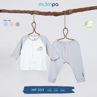 Bộ sơ sinh cúc giữa Xám bamboo Mompa 2021