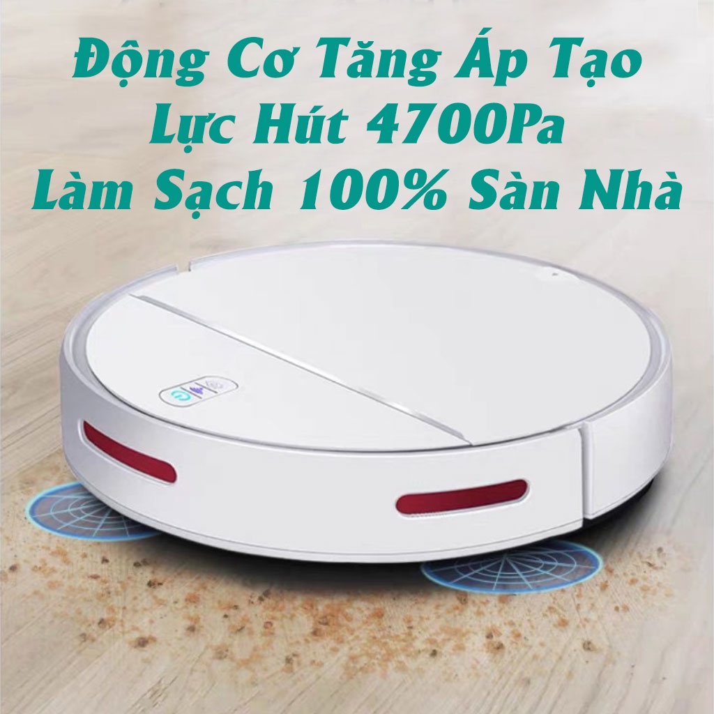 Robot Hút Bụi Tự Động E08, Máy Lau Nhà Tự Động, Rô bốt cảm biến thông minh 3 in 1 “LAU – HÚT – QUÉT&quot;