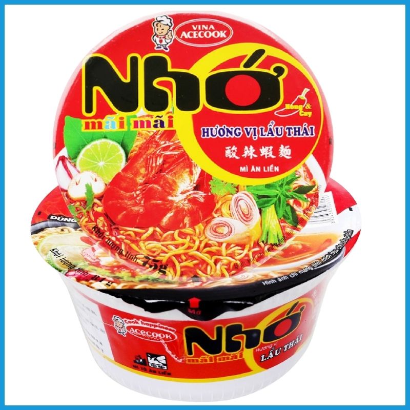 Nhớ Mãi Mãi Hương Vị Mì Lẩu Thái Tôm thùng 12 tô x84g MMLTT01