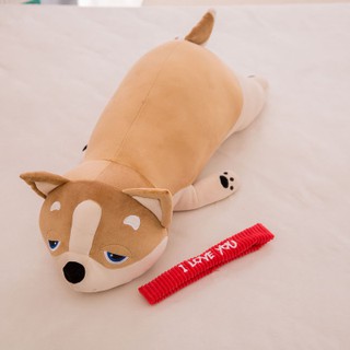Chó shiba nằm vòng cổ i love you chó bông gấu bông 50cm