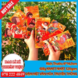 lì xì tết 2021 Combo 100 bao chủ đề Xuân Vạn Phúc đủ mẫu