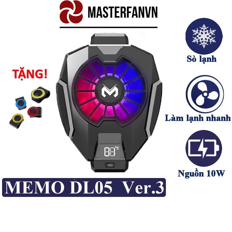 Quạt tản nhiệt sò lạnh MEMO DL05 ver.3, làm lạnh nhanh, đèn RGB Gaming, màn hình LCD hiển thị nhiệt độ.