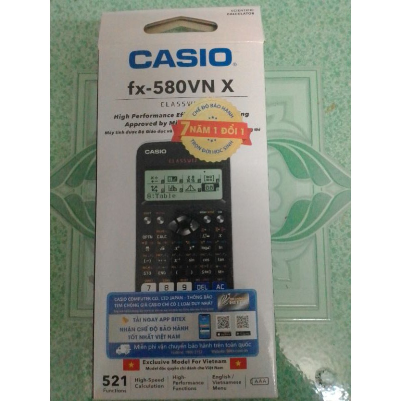 Máy tính Casio FX 580VN X - Xanh