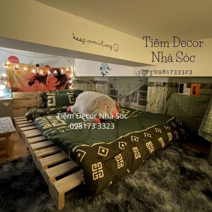 [BIG SALE] Giường Pallet gỗ thông size 1.8m*2m TPHCM – Tiệm Decor Nhà Sóc