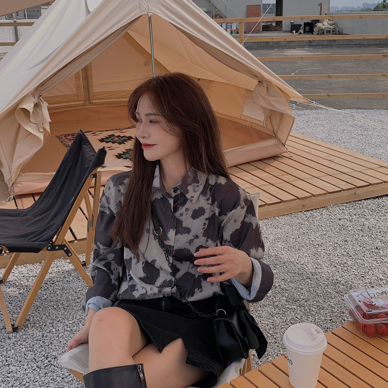 Áo Sơ Mi Nữ Tay Dài Dáng Rộng Phong Cách Retro Thời Trang