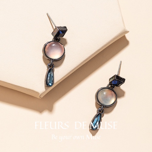 Khuyên tai đá Opal thiết kế Hàn Quốc  Fleurs de Muse